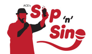 ACE's sip 'n' sing karaoke logo